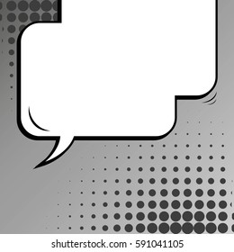 Abstract creative concept vector comic pop art style blank, layout template with clouds beams and isolated dots background. For sale banner, empty speech bubble set, illustration halftone book design