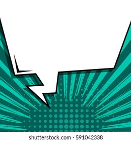 Abstract creative concept vector comic pop art style blank, layout template with clouds beams and isolated dots background. For sale banner, empty speech bubble set, illustration halftone book design