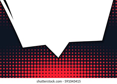 Abstract creative concept vector comic pop art style blank, layout template with clouds beams and isolated dots background. For sale banner, empty speech bubble set, illustration halftone book design
