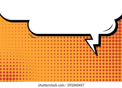 Abstract creative concept vector comic pop art style blank, layout template with clouds beams and isolated dots background. For sale banner, empty speech bubble set, illustration halftone book design