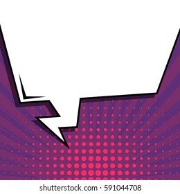 Abstract creative concept vector comic pop art style blank, layout template with clouds beams and isolated dots background. For sale banner, empty speech bubble set, illustration halftone book design
