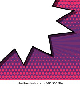 Abstract creative concept vector comic pop art style blank, layout template with clouds beams and isolated dots background. For sale banner, empty speech bubble set, illustration halftone book design