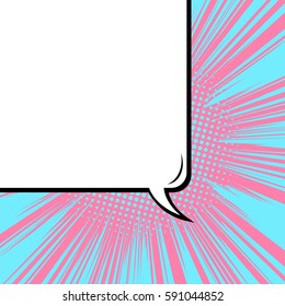 Abstract creative concept vector comic pop art style blank, layout template with clouds beams and isolated dots background. For sale banner, empty speech bubble set, illustration halftone book design