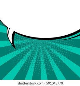 Abstract creative concept vector comic pop art style blank, layout template with clouds beams and isolated dots background. For sale banner, empty speech bubble set, illustration halftone book design