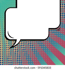 Abstract creative concept vector comic pop art style blank, layout template with clouds beams and isolated dots background. For sale banner, empty speech bubble set, illustration halftone book design