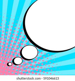 Abstract creative concept vector comic pop art style blank, layout template with clouds beams and isolated dots background. For sale banner, empty speech bubble set, illustration halftone book design