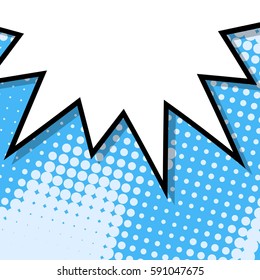 Abstract creative concept vector comic pop art style blank, layout template with clouds beams and isolated dots background. For sale banner, empty speech bubble set, illustration halftone book design