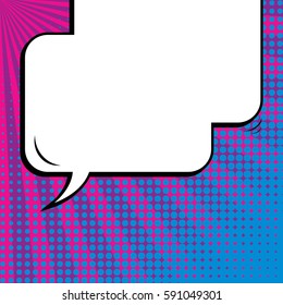 Abstract creative concept vector comic pop art style blank, layout template with clouds beams and isolated dots background. For sale banner, empty speech bubble set, illustration halftone book design