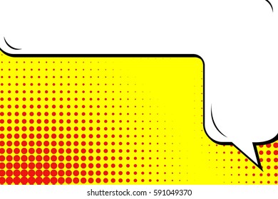 Abstract creative concept vector comic pop art style blank, layout template with clouds beams and isolated dots background. For sale banner, empty speech bubble set, illustration halftone book design