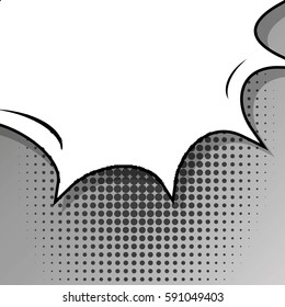 Abstract creative concept vector comic pop art style blank, layout template with clouds beams and isolated dots background. For sale banner, empty speech bubble set, illustration halftone book design