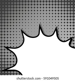Abstract creative concept vector comic pop art style blank, layout template with clouds beams and isolated dots background. For sale banner, empty speech bubble set, illustration halftone book design