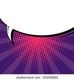 Abstract creative concept vector comic pop art style blank, layout template with clouds beams and isolated dots background. For sale banner, empty speech bubble set, illustration halftone book design