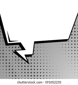 Abstract creative concept vector comic pop art style blank, layout template with clouds beams and isolated dots background. For sale banner, empty speech bubble set, illustration halftone book design