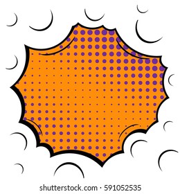 Abstract creative concept vector comic pop art style blank, layout template with clouds beams and isolated dots background. For sale banner, empty speech bubble set, illustration halftone book design