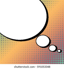 Abstract creative concept vector comic pop art style blank, layout template with clouds beams and isolated dots background. For sale banner, empty speech bubble set, illustration halftone book design