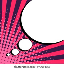 Abstract creative concept vector comic pop art style blank, layout template with clouds beams and isolated dots background. For sale banner, empty speech bubble set, illustration halftone book design