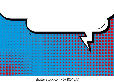 Abstract creative concept vector comic pop art style blank, layout template with clouds beams and isolated dots background. For sale banner, empty speech bubble set, illustration halftone book design