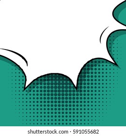 Abstract creative concept vector comic pop art style blank, layout template with clouds beams and isolated dots background. For sale banner, empty speech bubble set, illustration halftone book design