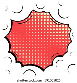 Abstract creative concept vector comic pop art style blank, layout template with clouds beams and isolated dots background. For sale banner, empty speech bubble set, illustration halftone book design