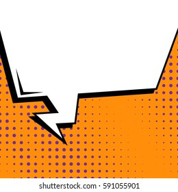 Abstract creative concept vector comic pop art style blank, layout template with clouds beams and isolated dots background. For sale banner, empty speech bubble set, illustration halftone book design