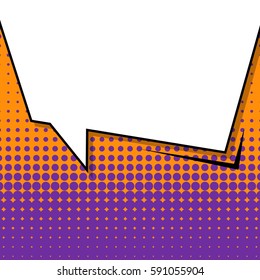Abstract creative concept vector comic pop art style blank, layout template with clouds beams and isolated dots background. For sale banner, empty speech bubble set, illustration halftone book design