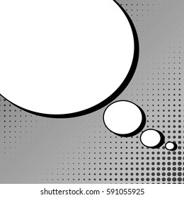 Abstract creative concept vector comic pop art style blank, layout template with clouds beams and isolated dots background. For sale banner, empty speech bubble set, illustration halftone book design