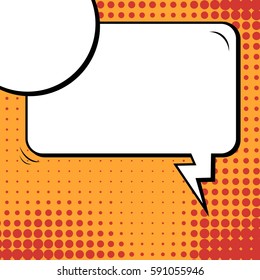 Abstract creative concept vector comic pop art style blank, layout template with clouds beams and isolated dots background. For sale banner, empty speech bubble set, illustration halftone book design