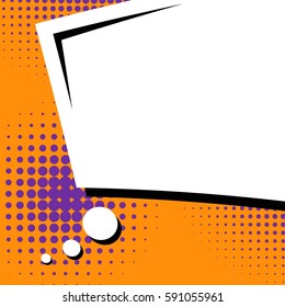 Abstract creative concept vector comic pop art style blank, layout template with clouds beams and isolated dots background. For sale banner, empty speech bubble set, illustration halftone book design