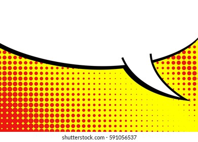 Abstract creative concept vector comic pop art style blank, layout template with clouds beams and isolated dots background. For sale banner, empty speech bubble set, illustration halftone book design