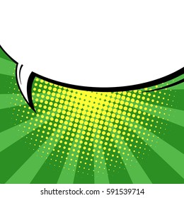 Abstract creative concept vector comic pop art style blank, layout template with clouds beams and isolated dots background. For sale banner, empty speech bubble set, illustration halftone book design
