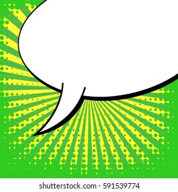 Abstract creative concept vector comic pop art style blank, layout template with clouds beams and isolated dots background. For sale banner, empty speech bubble set, illustration halftone book design