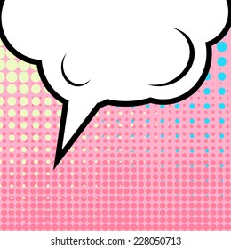 Abstract Creative concept vector comics pop art style blank layout template with clouds beams and isolated dots pattern on background. For Web and Mobile Applications, illustration template design.