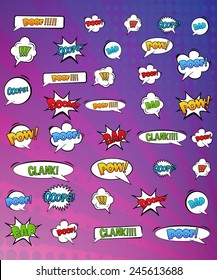 Abstract Creative concept vector comics pop art style blank layout template with clouds beams and isolated dots pattern on background. For Web and Mobile Applications, illustration template design.