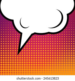 Abstract Creative concept vector comics pop art style blank layout template with clouds beams and isolated dots pattern on background. For Web and Mobile Applications, illustration template design.