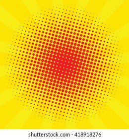 Abstract Creative concept vector comics pop art style blank layout template with clouds beams and isolated dots pattern on background. For Web and Mobile Applications, illustration template design.