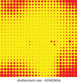 Abstract Creative concept vector comics pop art style blank layout template with clouds beams and isolated dots pattern on background. For Web and Mobile Applications, illustration template design.