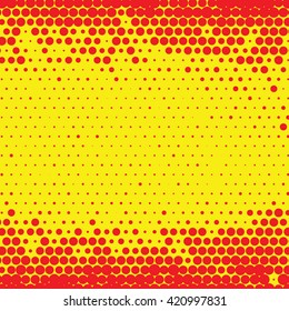 Abstract Creative concept vector comics pop art style blank layout template with clouds beams and isolated dots pattern on background. For Web and Mobile Applications, illustration template design.