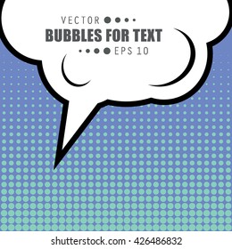 Abstract Creative concept vector comics pop art style blank layout template with clouds beams and isolated dots pattern on background. For Web and Mobile Applications, illustration template design.