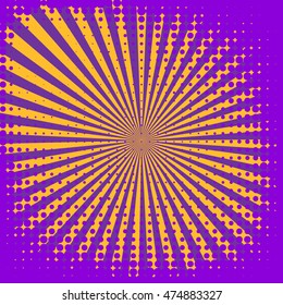 Abstract creative concept vector comics pop art style blank layout template with clouds beams and isolated dots pattern on background. For sale banner, empty bubble, illustration comic book design.
