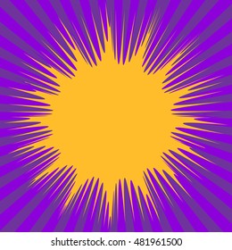 Abstract creative concept vector comics pop art style blank layout template with clouds beams and isolated dots pattern on background. For sale banner, empty bubble, illustration comic book design.