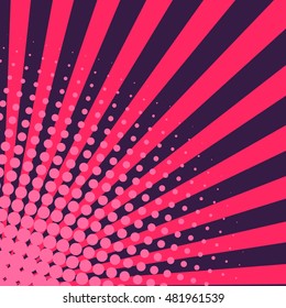 Abstract creative concept vector comics pop art style blank layout template with clouds beams and isolated dots pattern on background. For sale banner, empty bubble, illustration comic book design.