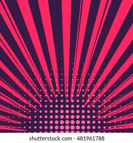 Abstract creative concept vector comics pop art style blank layout template with clouds beams and isolated dots pattern on background. For sale banner, empty bubble, illustration comic book design.
