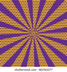 Abstract creative concept vector comics pop art style blank layout template with clouds beams and isolated dots pattern on background. For sale banner, empty bubble, illustration comic book design.