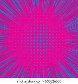 Abstract creative concept vector comics pop art style blank layout template with clouds beams and isolated dots pattern on background. For sale banner, empty bubble, illustration comic book design.