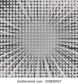 Abstract creative concept vector comics pop art style blank layout template with clouds beams and isolated dots pattern on background. For sale banner, empty bubble, illustration comic book design.