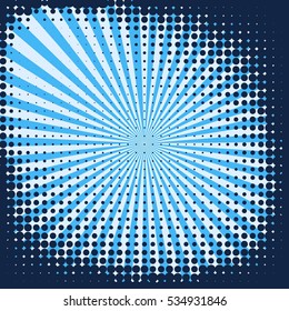 Abstract creative concept vector comics pop art style blank layout template with clouds beams and isolated dots pattern on background. For sale banner, empty bubble, illustration comic book design.