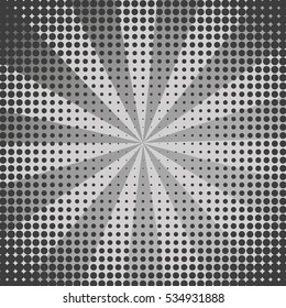 Abstract creative concept vector comics pop art style blank layout template with clouds beams and isolated dots pattern on background. For sale banner, empty bubble, illustration comic book design.