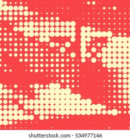 Abstract creative concept vector comics pop art style blank layout template with clouds beams and isolated dots pattern on background. For sale banner, empty bubble, illustration comic book design.