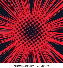 Abstract creative concept vector comics pop art style blank layout template with clouds beams and isolated dots pattern on background. For sale banner, empty bubble, illustration comic book design.