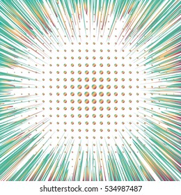Abstract creative concept vector comics pop art style blank layout template with clouds beams and isolated dots pattern on background. For sale banner, empty bubble, illustration comic book design.